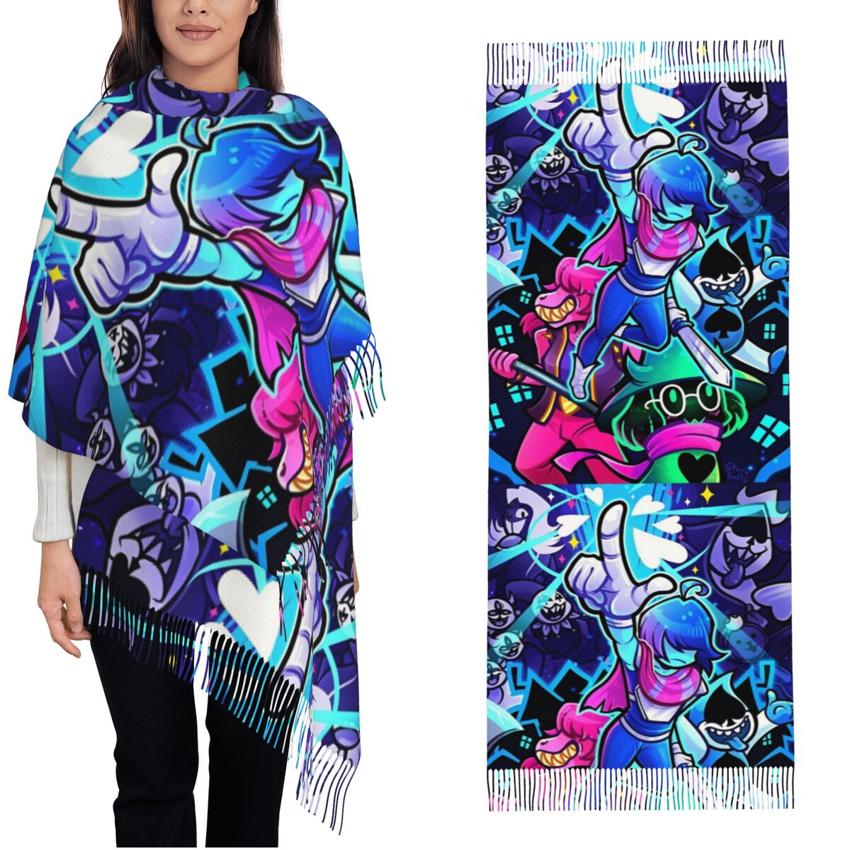 Pashmina Wrap Large - Deltarunes Schal Wraps Damen Winter Großer