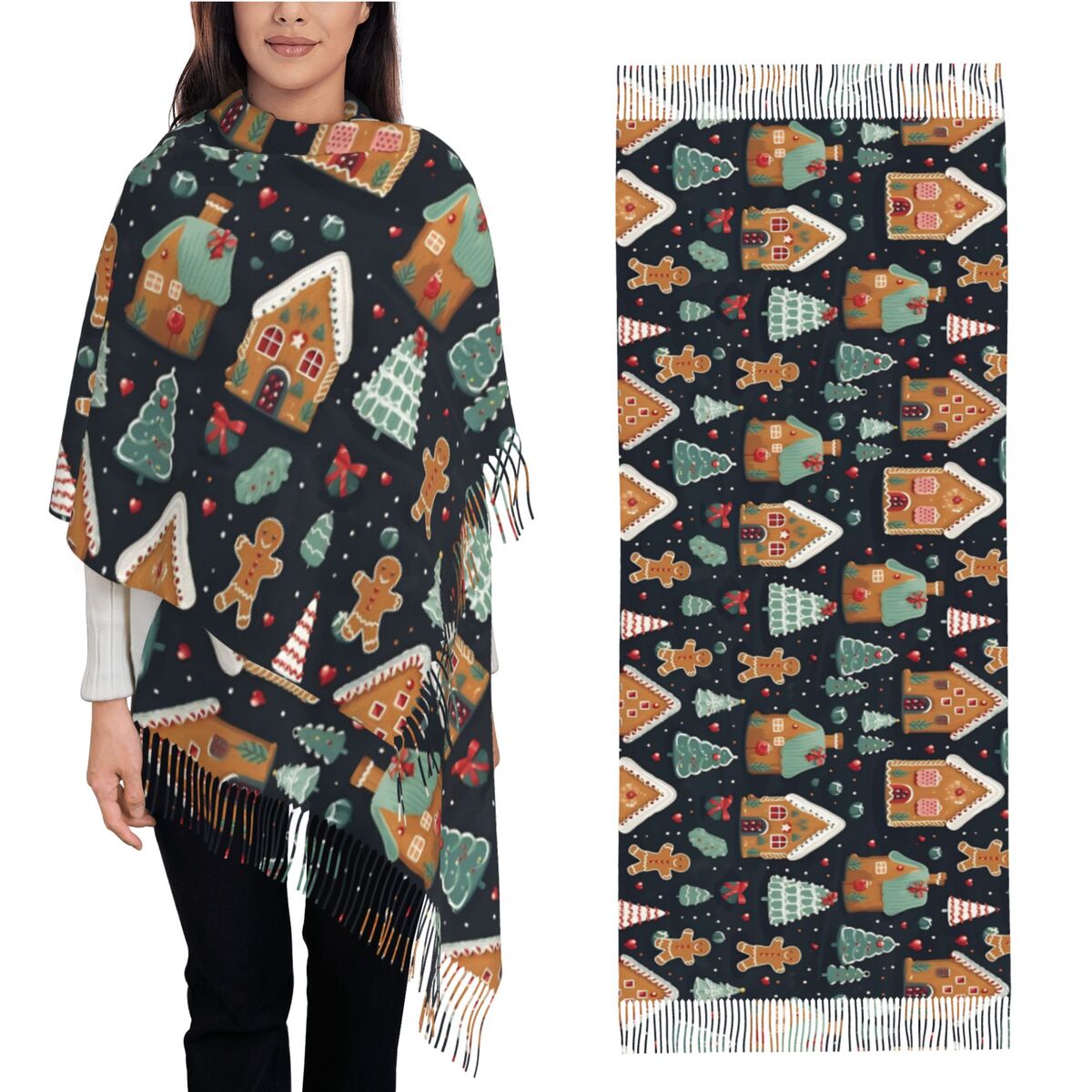 Pashmina Wrap Large - Christmas Delight – skurrile Lebkuchen und
