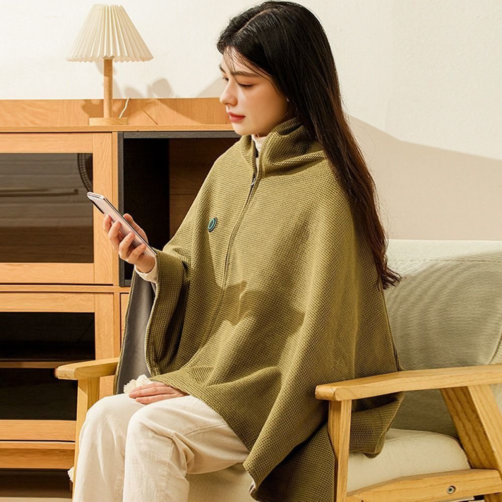 Woven Scarf Blanket - Modische tragbare USB-Heizdecke mit 3 Heizstufen,
