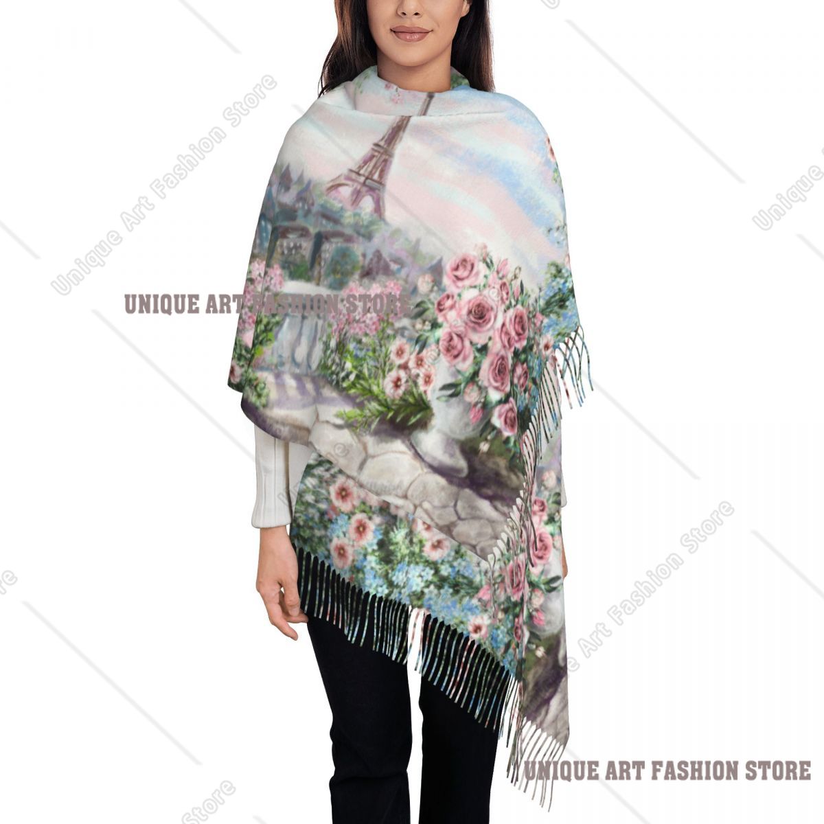 Pashmina Wrap Large - Ölgemälde Frankreich Paris Eiffelturm Schal Wraps