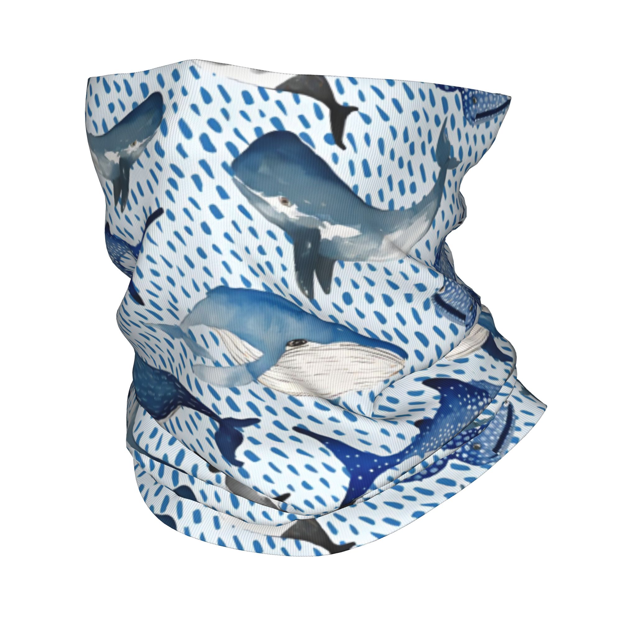 Neck Warmer Tube - Benutzerdefinierte blaue Aquarell Hai Winter Stirnband