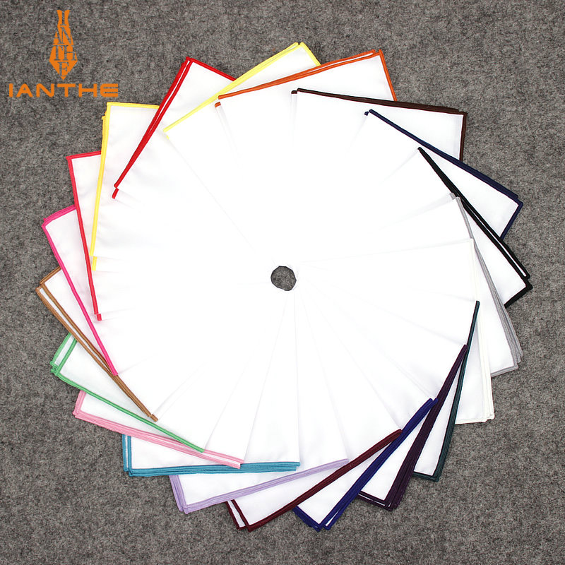 Pocket Square Set - 2018 mode Herren Baumwolle Weißes Taschentuch