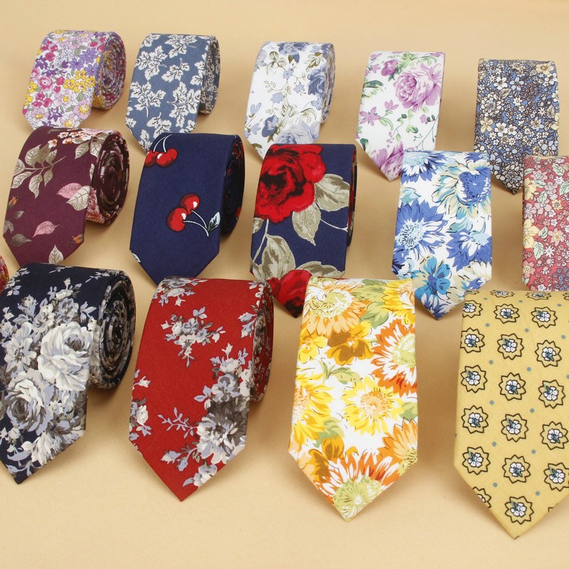 Skinny Tie Men - Brandneue florale Krawatte für Herren, schmal,