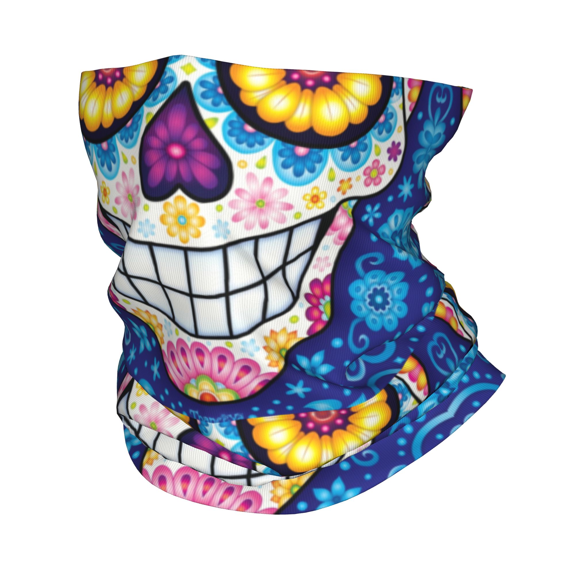 Neck Warmer Tube - Maßgefertigtes Winter-Kopftuch mit Totenkopfmotiv, Nackenwärmer für