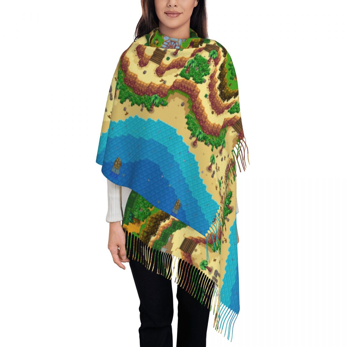 Pashmina Wrap Large - Stardew Valley Karte Schal für Damen