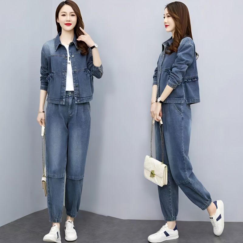 Pocket Square Set - Frauen Denim Anzüge 2024 Neue Frühling
