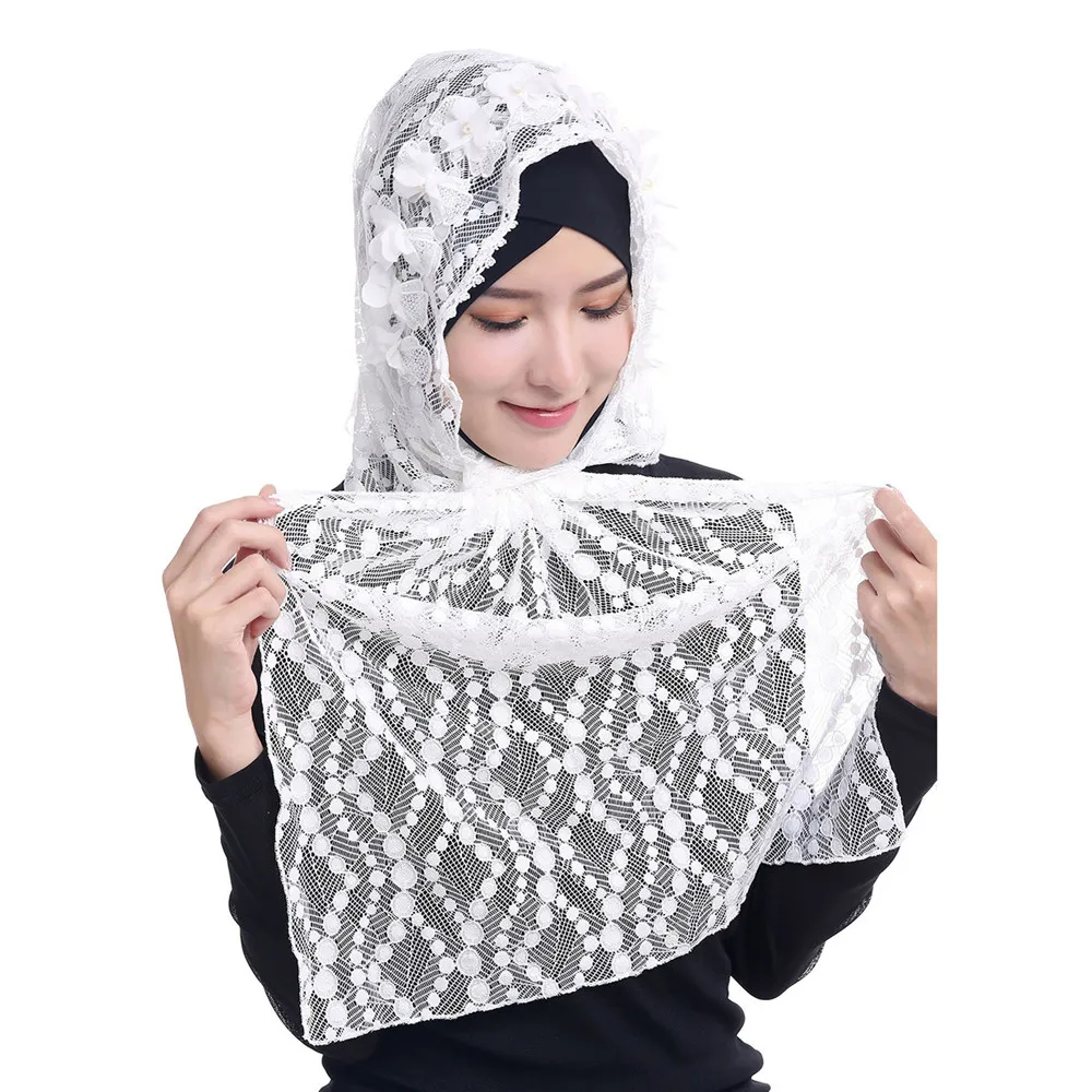 Stole Wedding Shawl - Reine Farbe Atmungsaktive Frauen Spitze Schal
