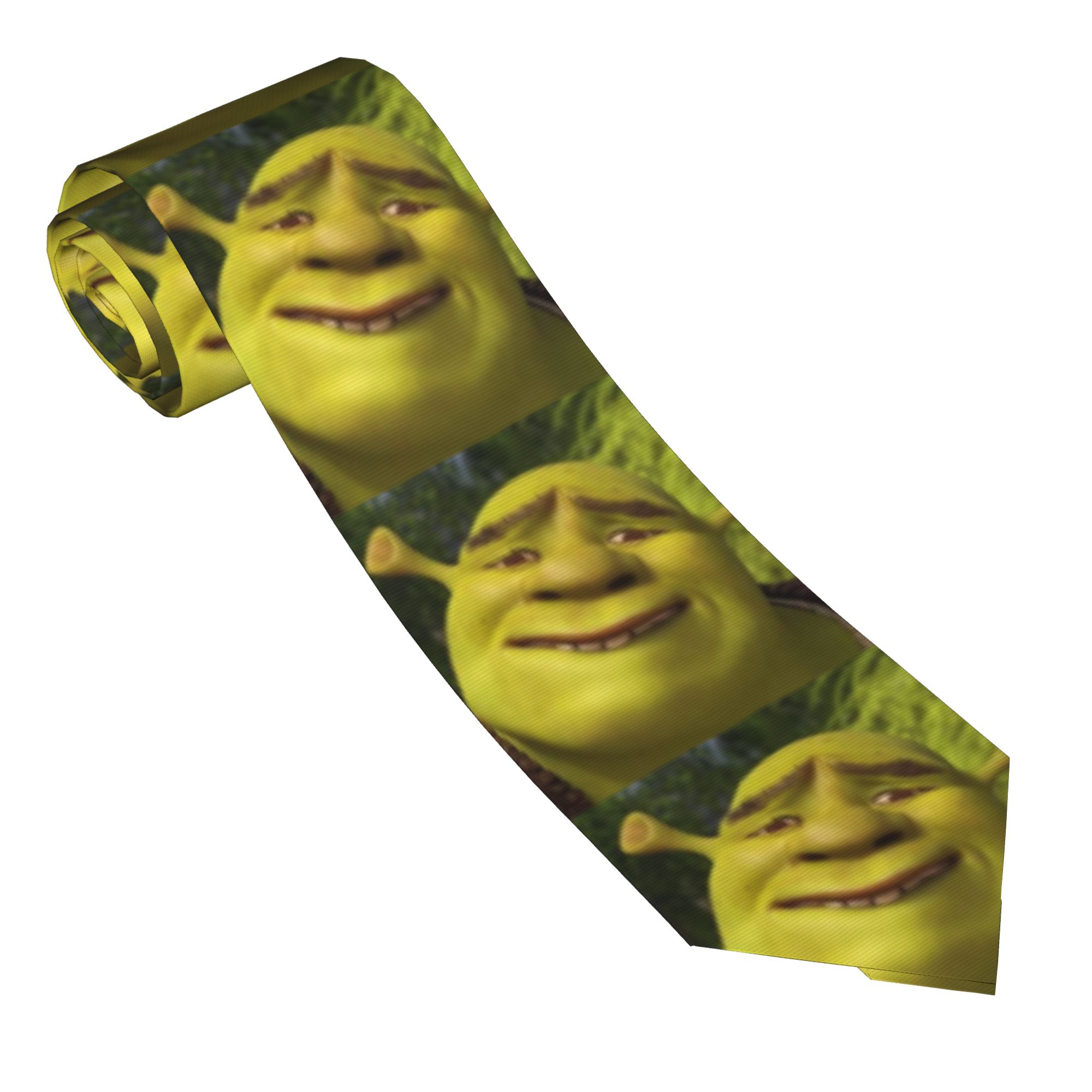 Skinny Tie Men - Shrek-Memes Anime Krawatten für Herren, Polyester,