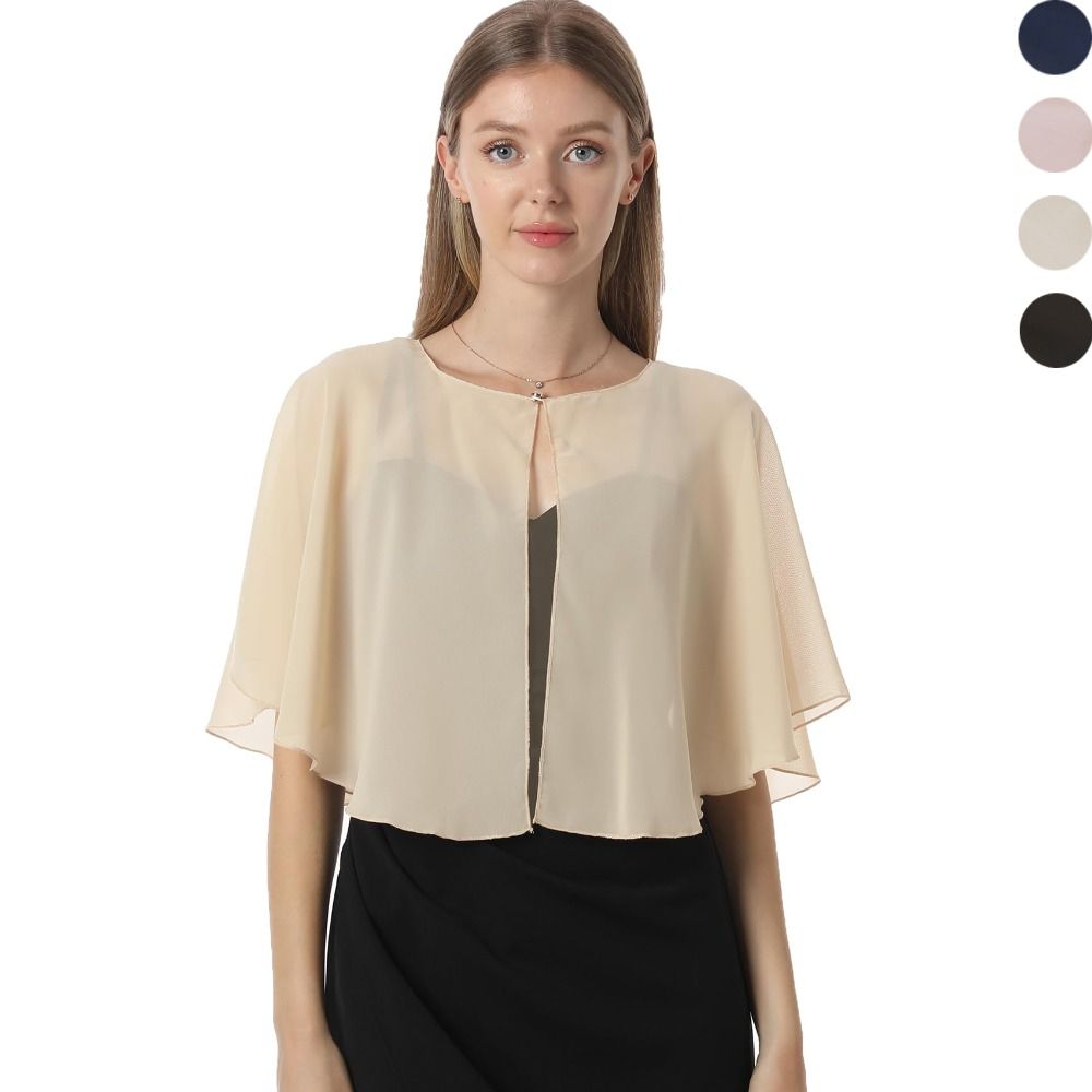 Stole Wedding Shawl - Transparentes Vintage-Capelet aus Chiffon, leichtes Design,