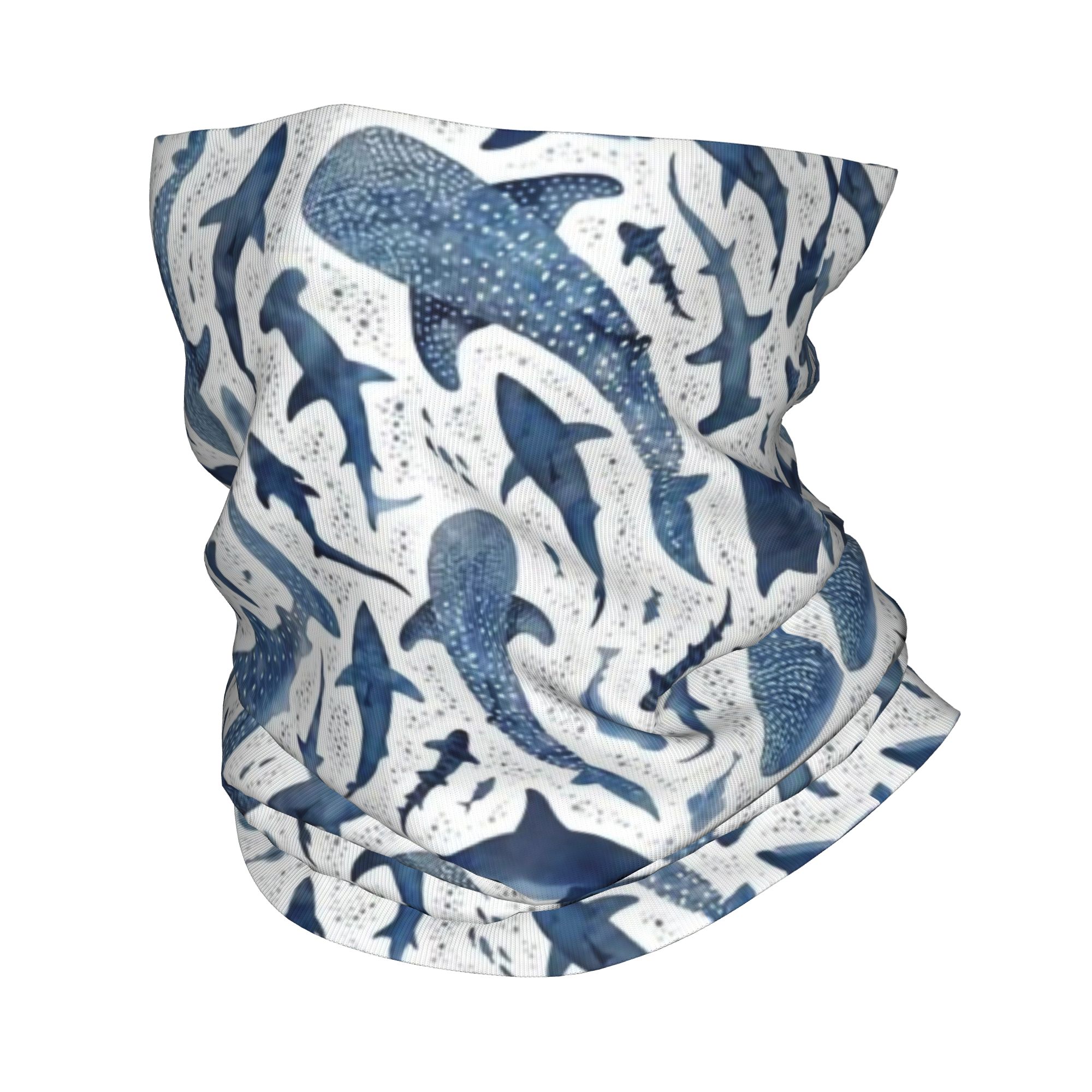 Neck Warmer Tube - Benutzerdefinierte blaue Aquarell Hai Bandana Halsmanschette
