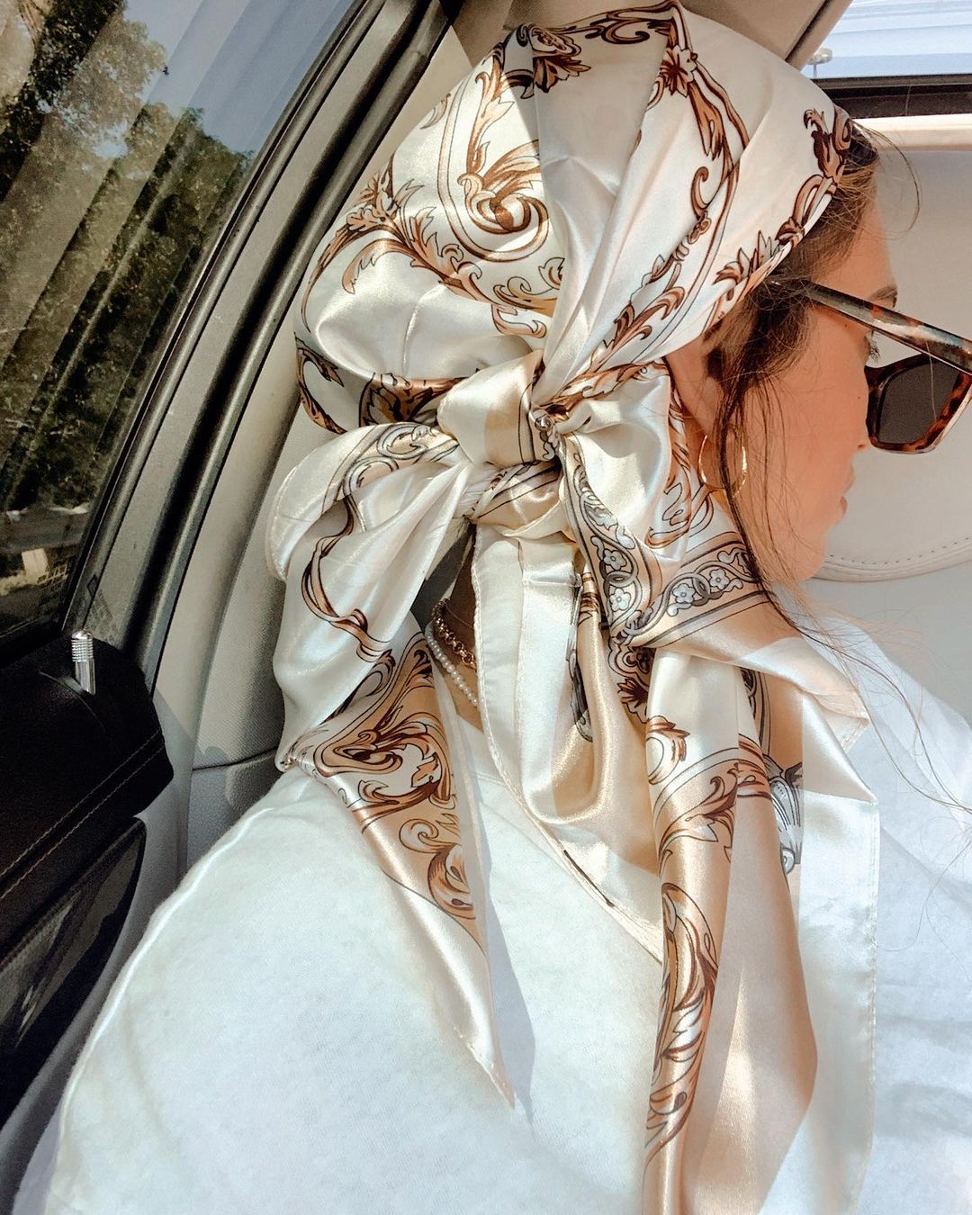 Silk Neck Scarf - Satin-Quadrat-Schal für Damen, muslimischer Hijab, elegant,