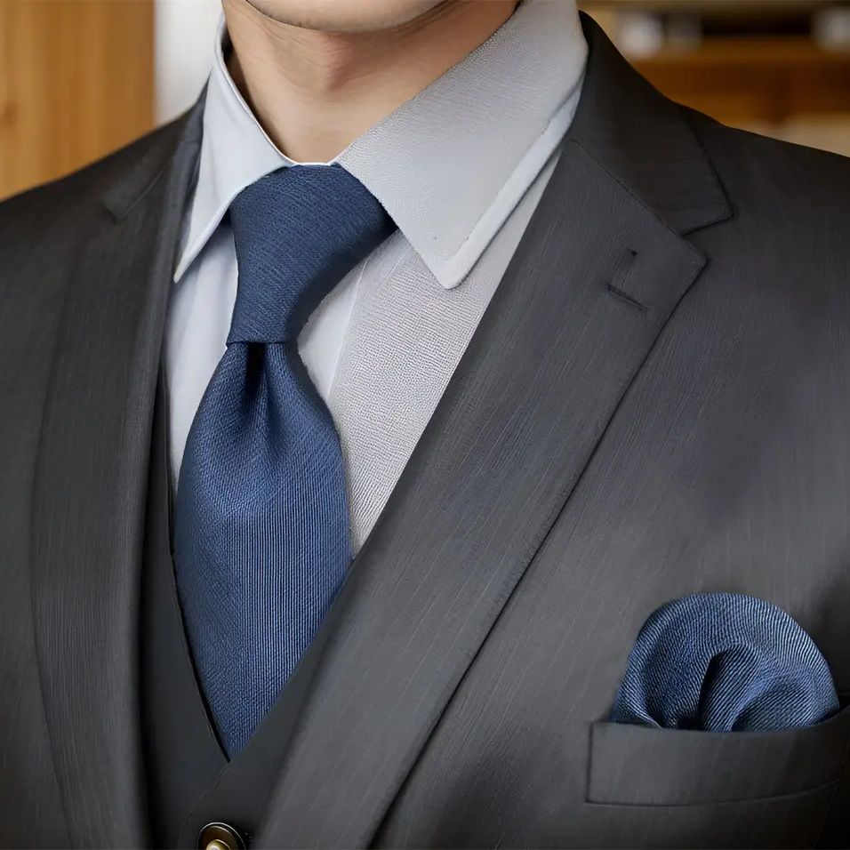 Bow Tie Pre Tied - D20 Marineblaues, solides Herren-Krawatten-Set, Kleid, klassische
