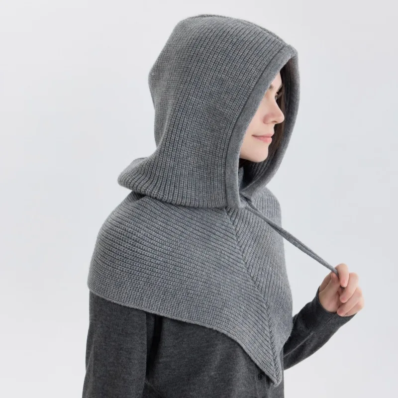 Infinity Scarf Knit - Damen Strickmütze mit Schal - Abnehmbarer
