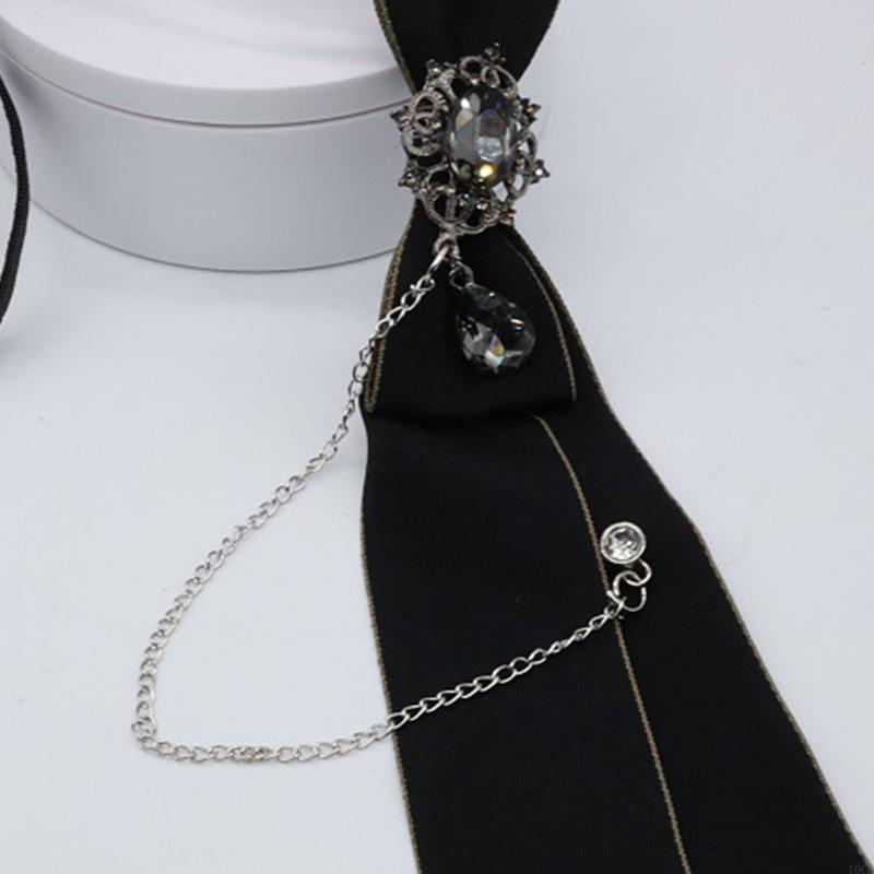 Bow Tie Pre Tied - Krawatte Gothic Metallkette Charm Krawatte für