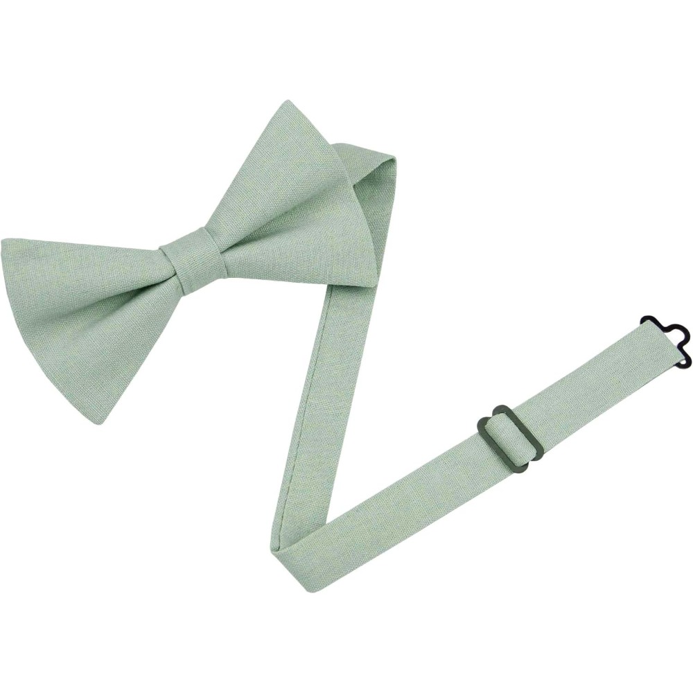 Bow Tie Pre Tied - Leinen-Baumwoll-Fliege - Einfarbige Vorgefertigte Schleifen für