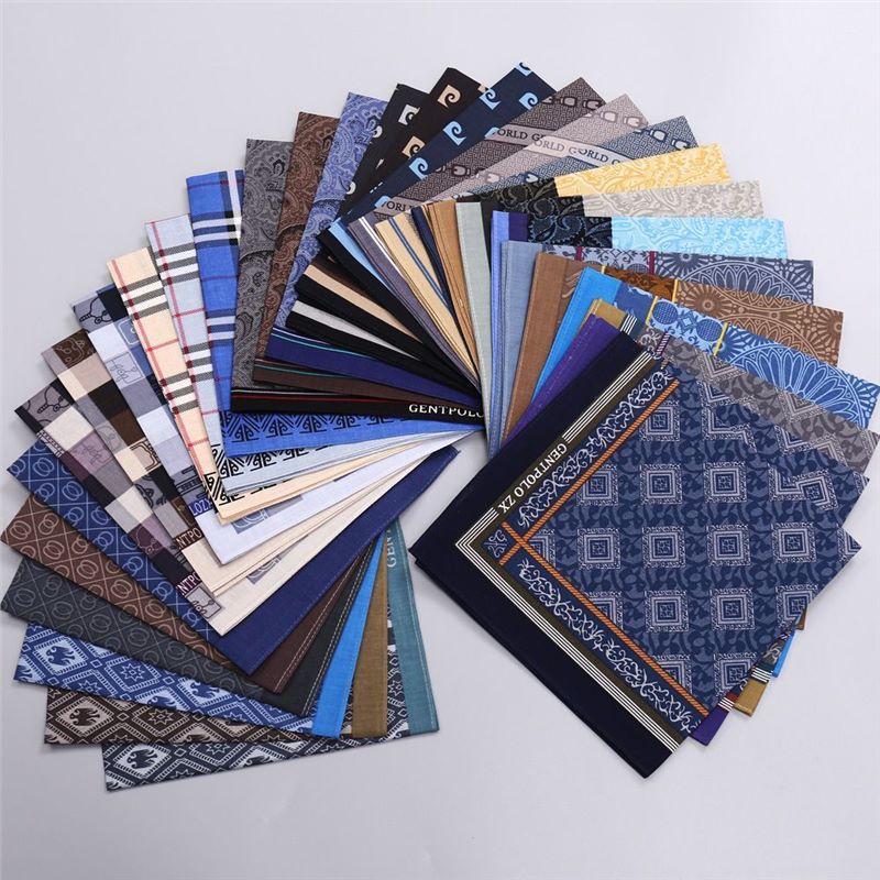 Handkerchief Cotton Men - 3 Stück Herren-Taschentuch aus reiner Baumwolle,