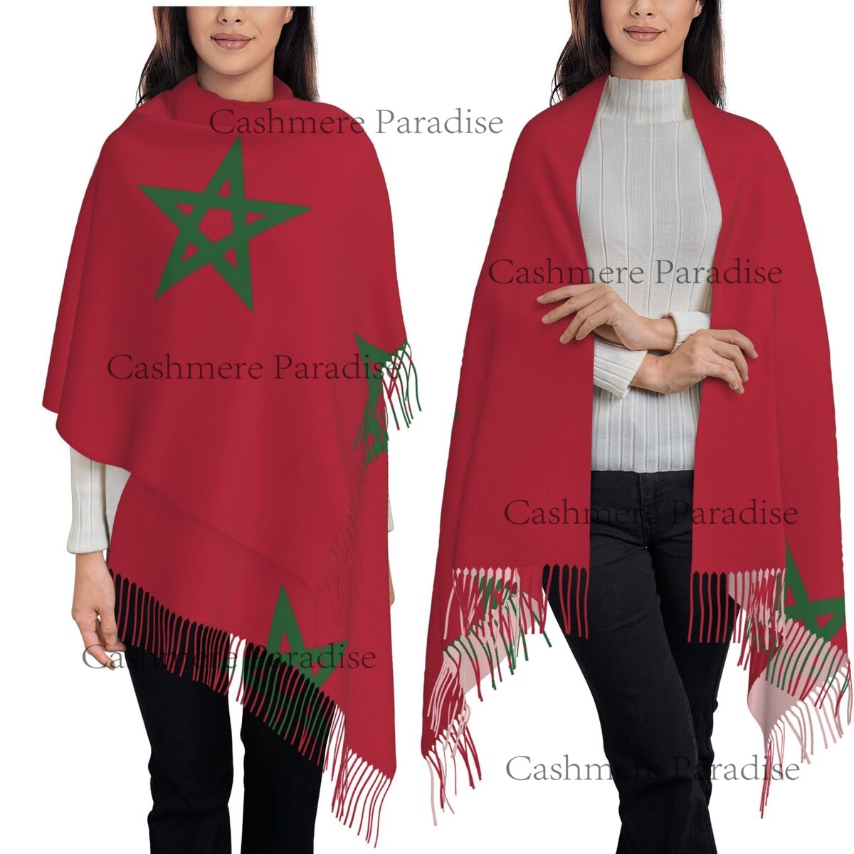 Infinity Scarf Knit - Marokko-Flagge Damen warmer Winter-Infinity-Schal Schal Herbst