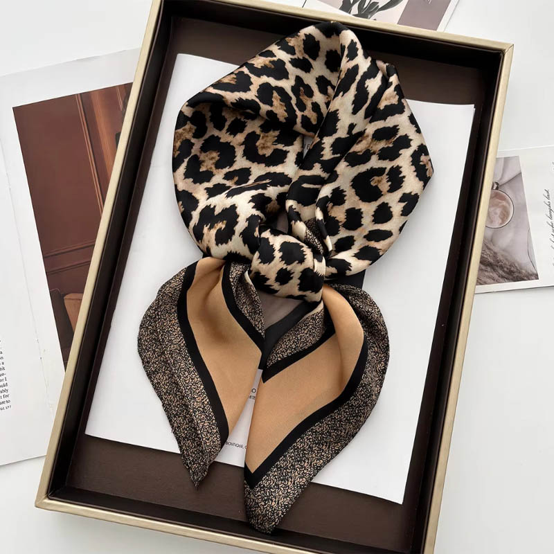 Head Wrap Turban - Luxus Leopard Print Weibliche Satin Neck