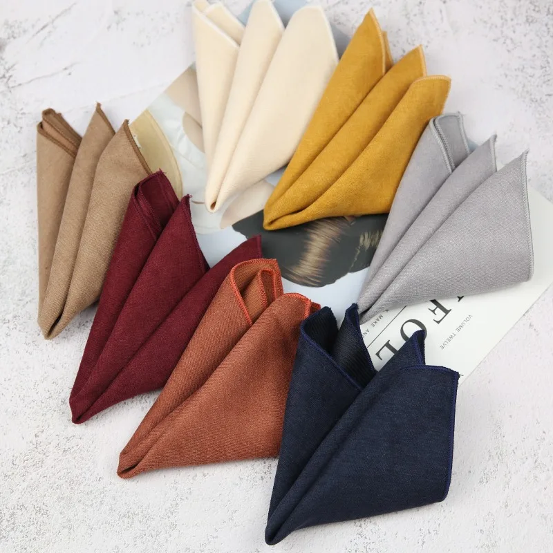 Pocket Square Set - 24cm Herren Business Einstecktuch Einfarbiges Taschentuch