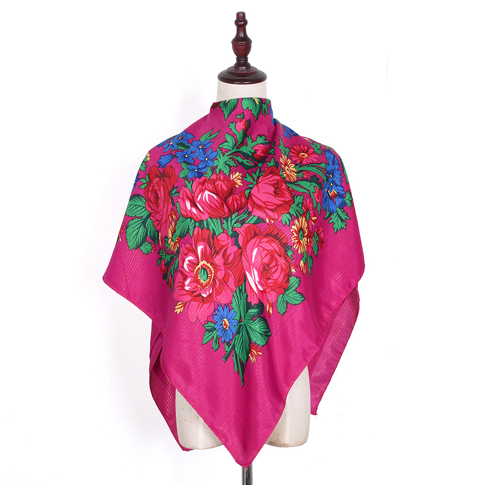 Bandana Cotton - 110*110cm goldener silberner Draht russischer quadratischer