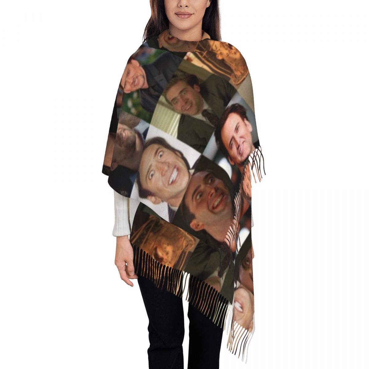 Nicolas Cage Lustiges Gesicht  – Pashmina Wrap Large Bewertung und Preis