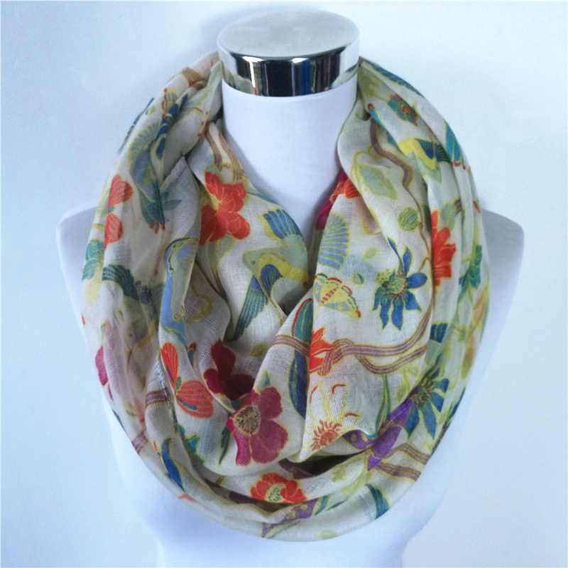 Neue Elster-Vogel-Druck-Viskos – Infinity Scarf Knit Bewertung und Preis