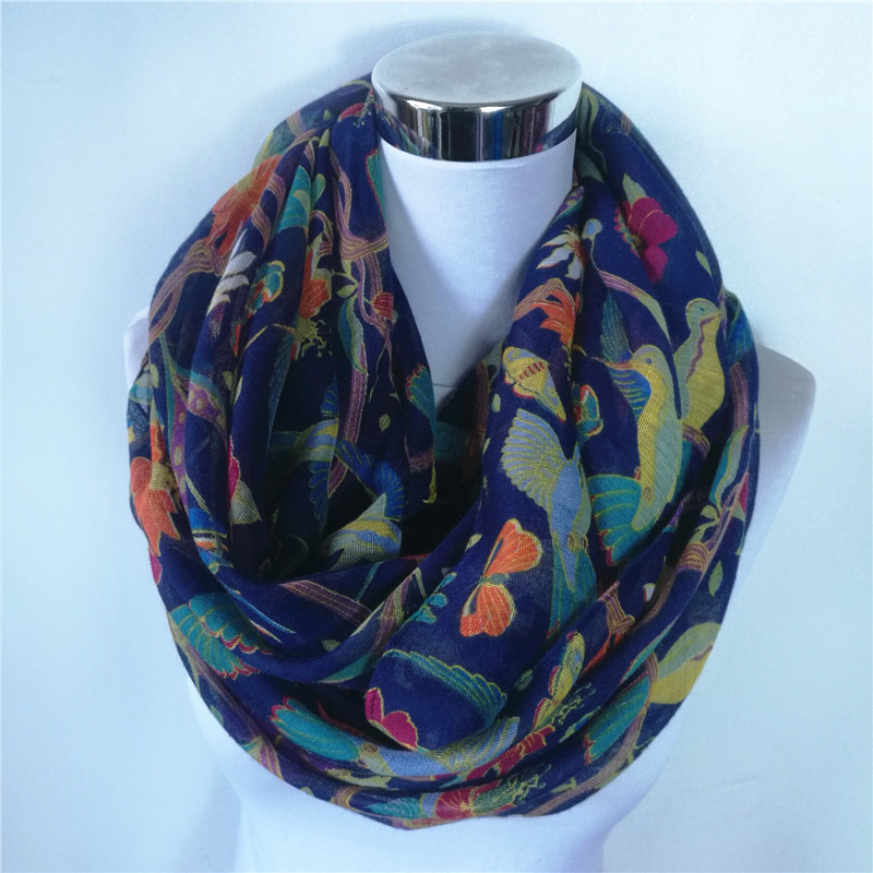 Neue Elster-Vogel-Druck-Viskos – Infinity Scarf Knit Bewertung und Preis