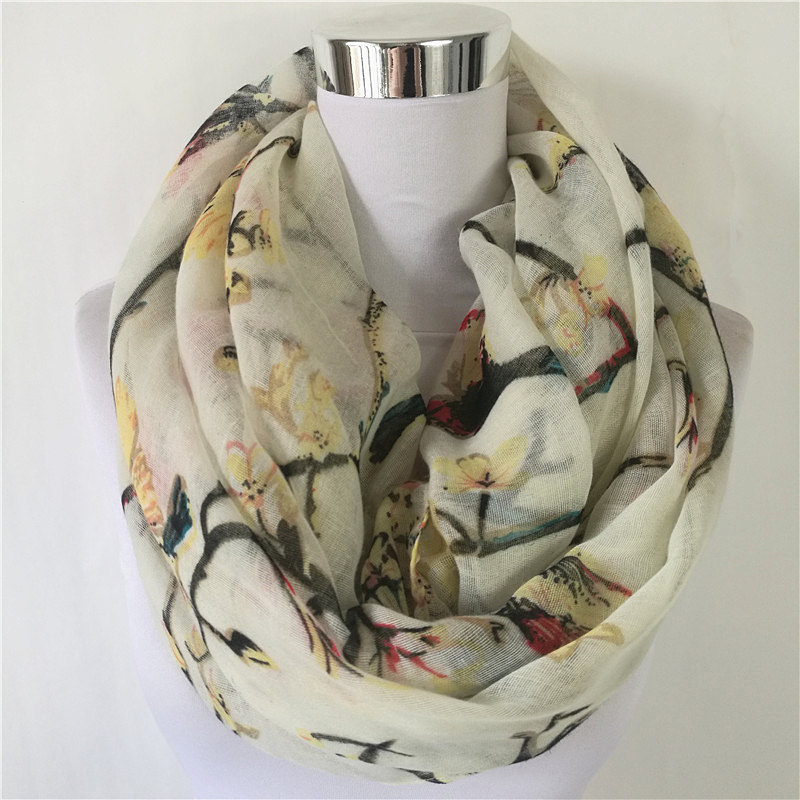Neue Elster-Vogel-Druck-Viskos – Infinity Scarf Knit Bewertung und Preis