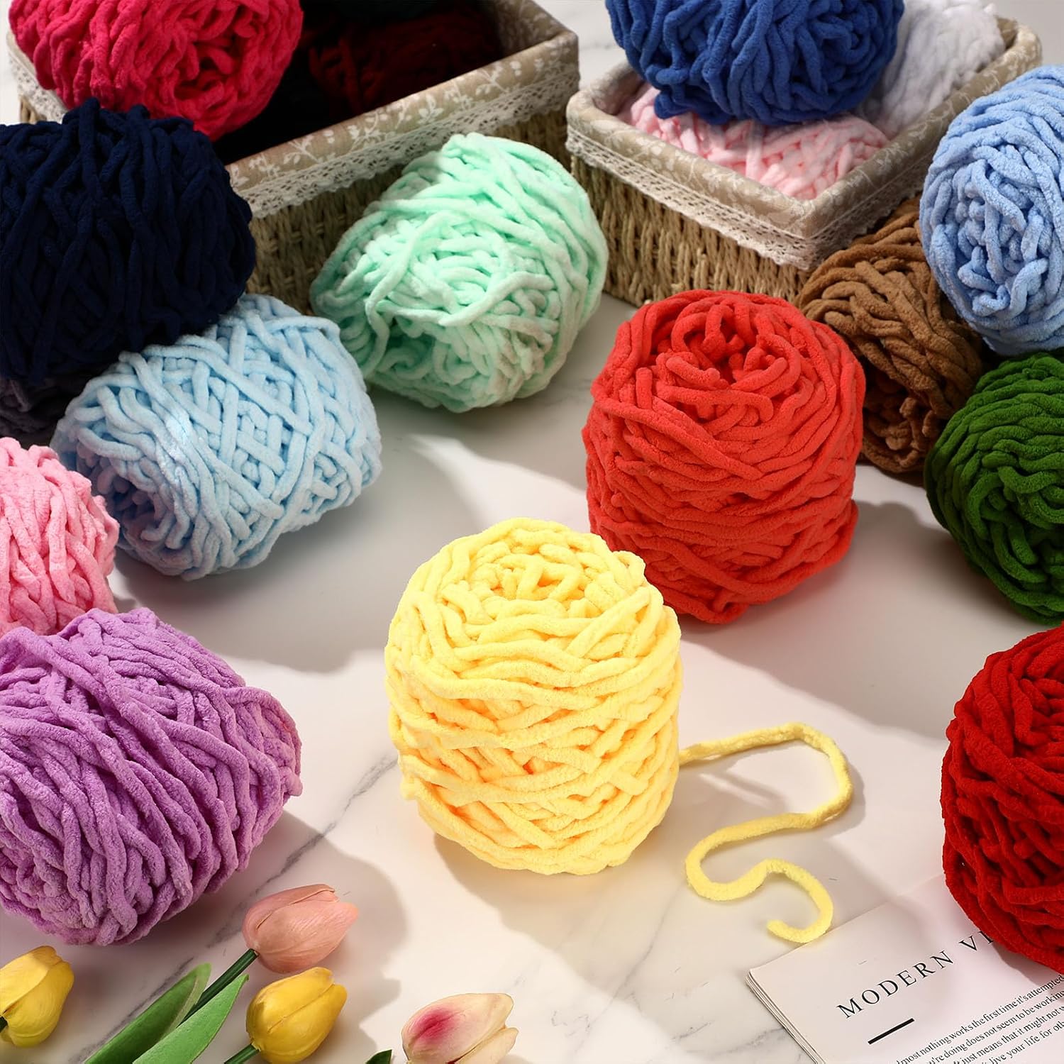 3 Stück 300g Chenille-Strickga – Woven Scarf Blanket Bewertung und Preis