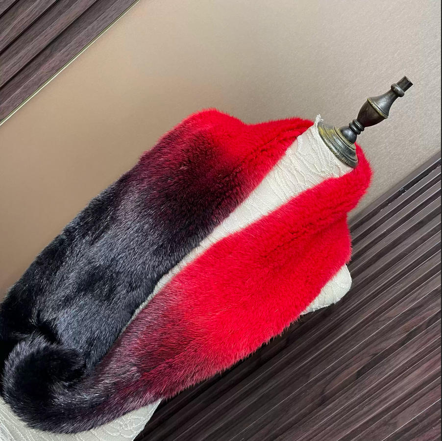 Ombre Farbe Echter Nerz Pelz S – Infinity Scarf Knit Bewertung und Preis