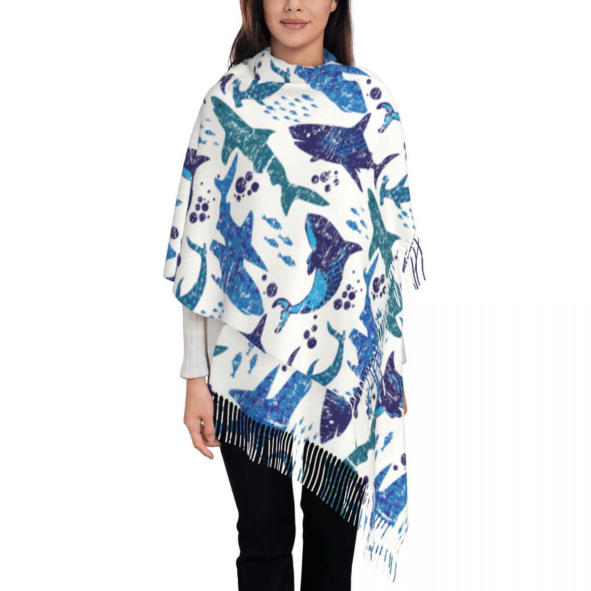 Hai Unterwasserwelt Ozean Meer – Pashmina Wrap Large Bewertung und Preis