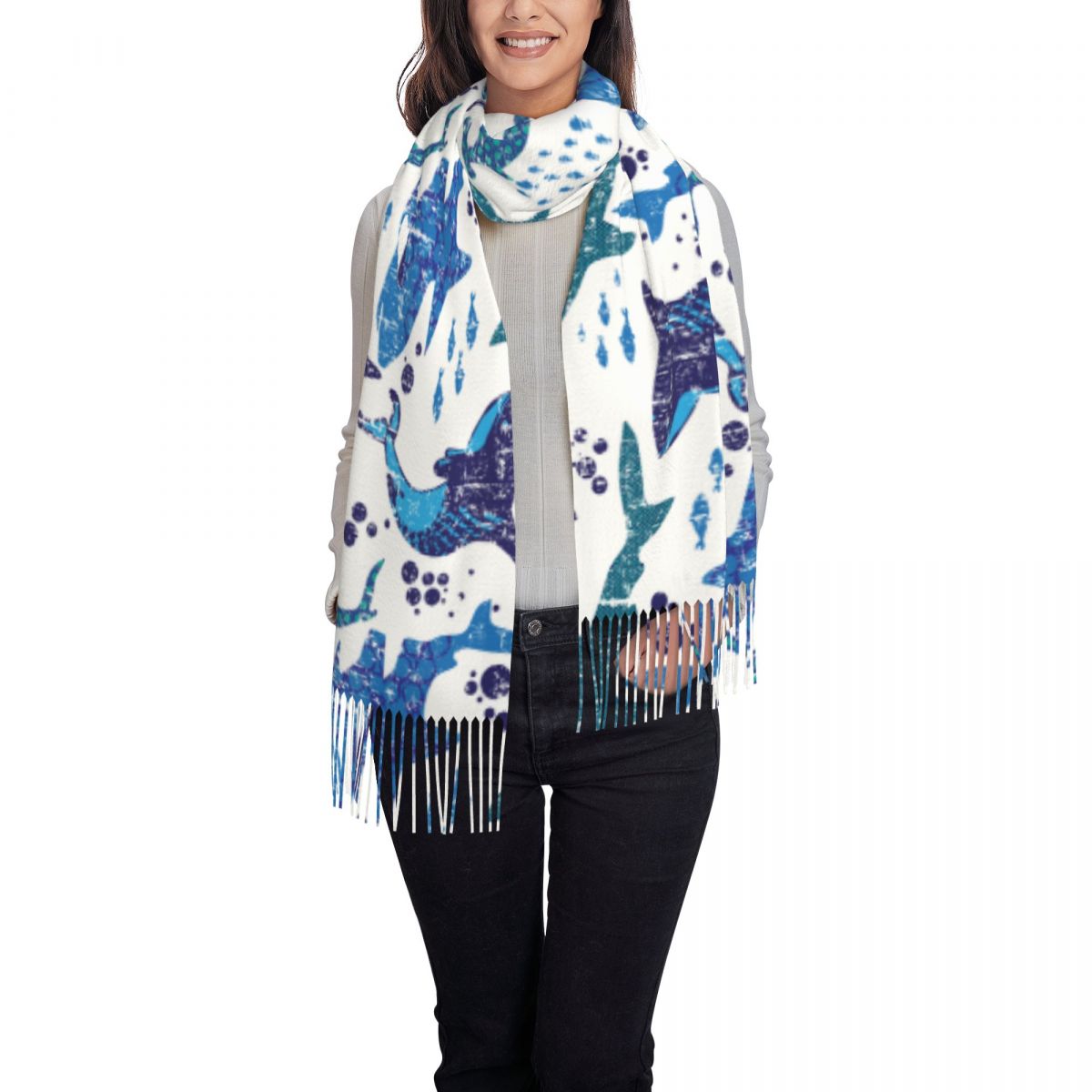 Hai Unterwasserwelt Ozean Meer – Pashmina Wrap Large Bewertung und Preis
