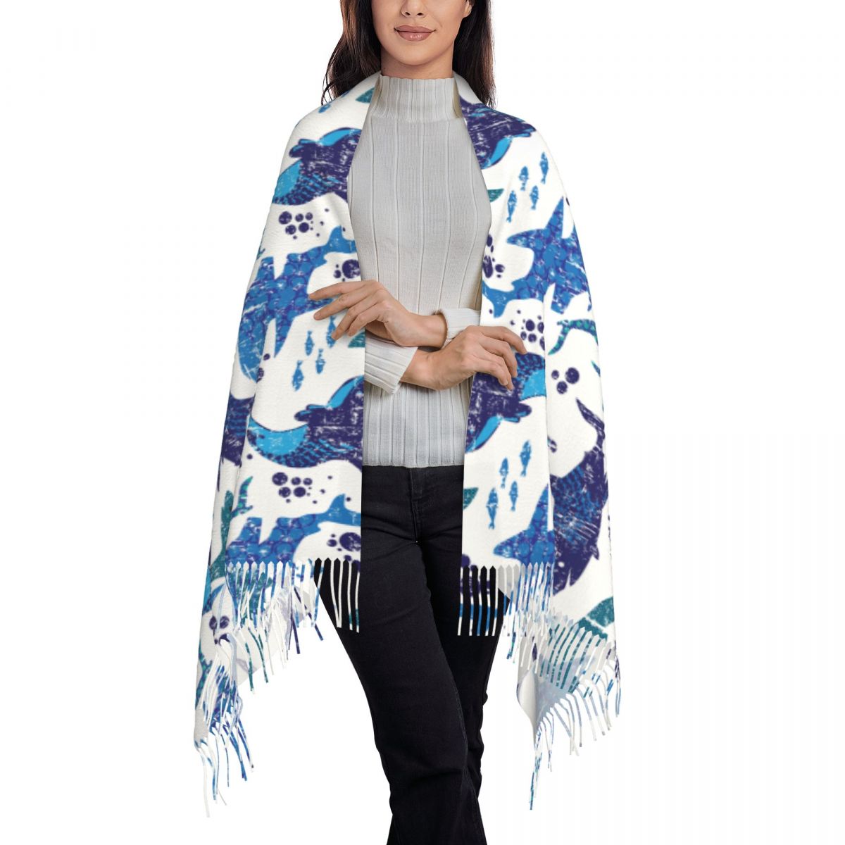 Hai Unterwasserwelt Ozean Meer – Pashmina Wrap Large Bewertung und Preis