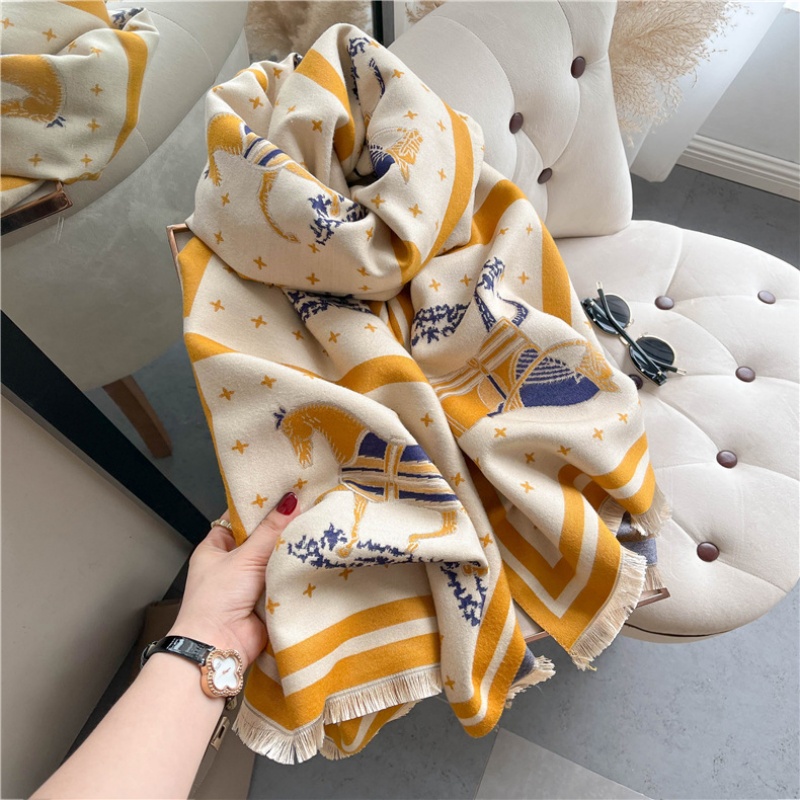 Luxus Pferd Druck Dicke Kaschm – Woven Scarf Blanket Bewertung und Preis