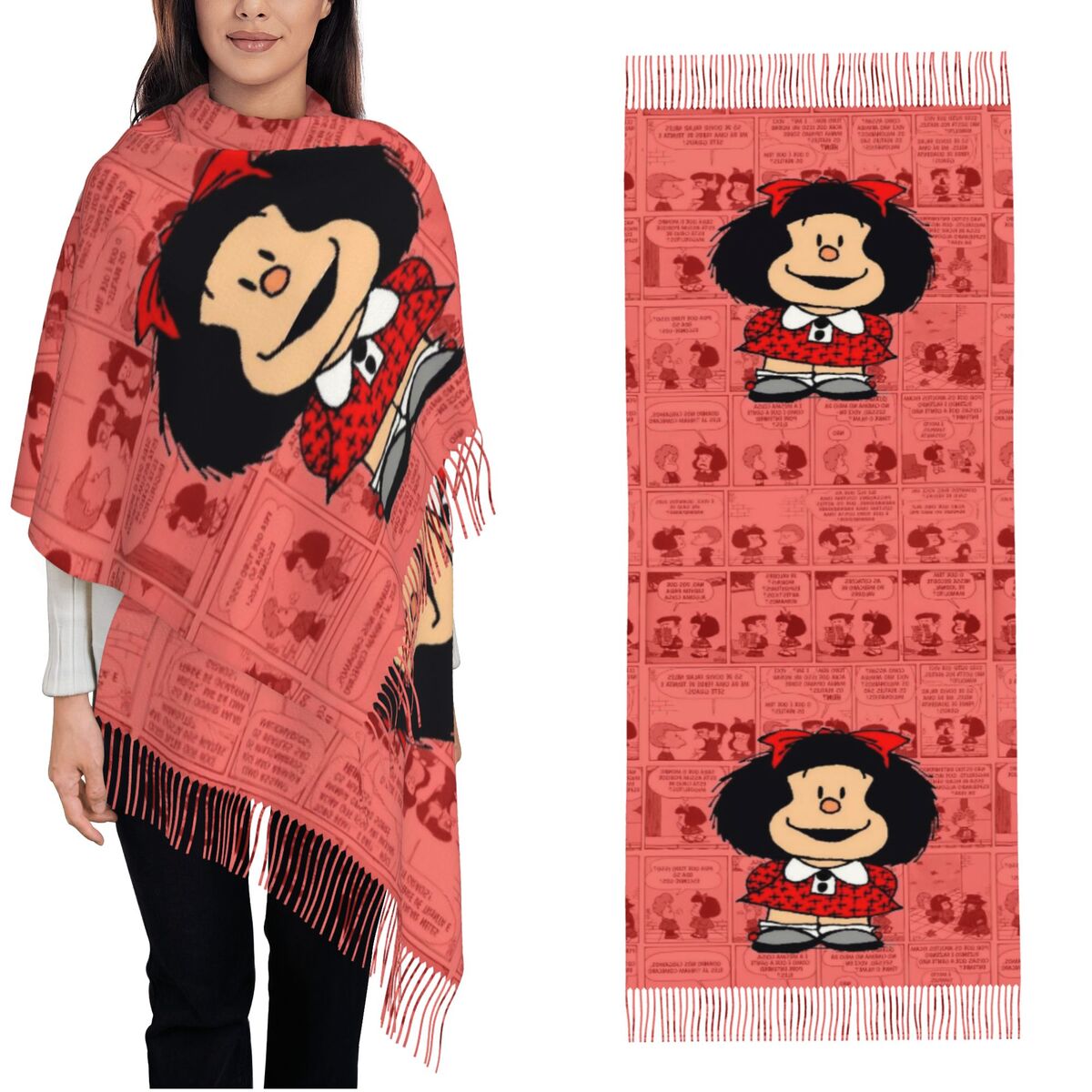 Damen-Quastenschal, Maufaldas- – Pashmina Wrap Large Bewertung und Preis