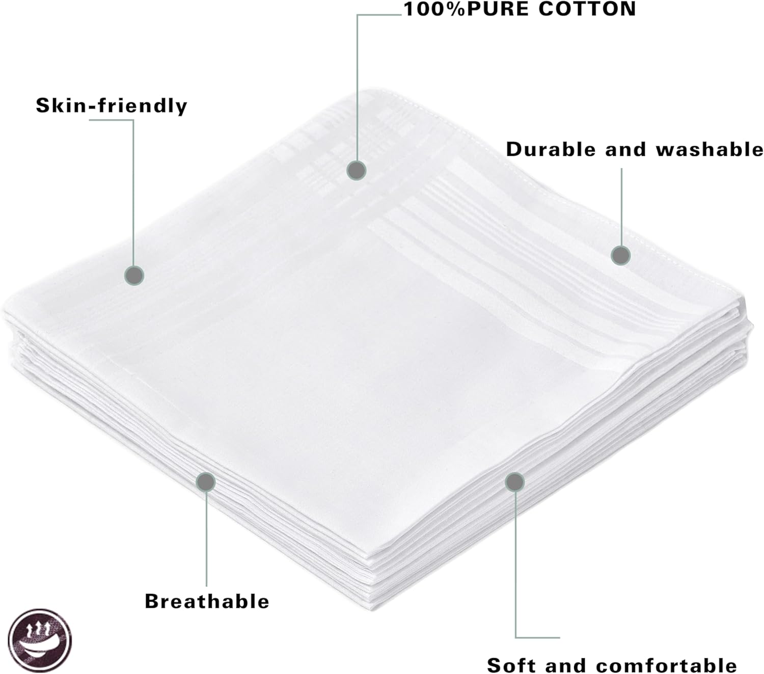 Reinweißes Herren-Taschentuch  – Handkerchief Cotton Men Bewertung und Preis