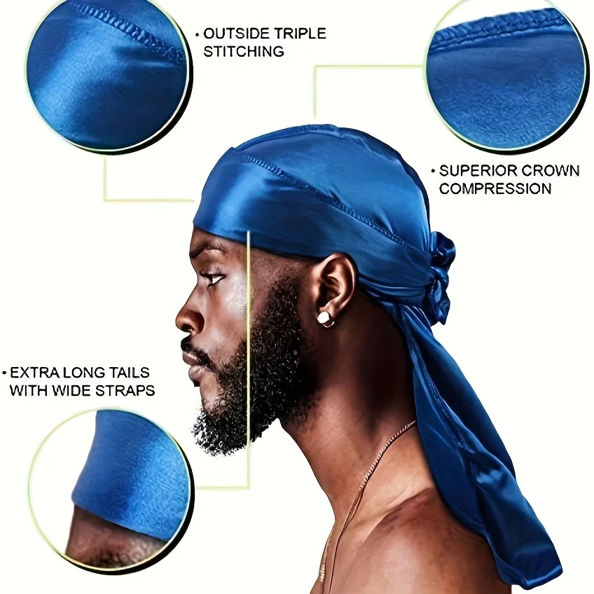 Herren Seiden-Durag Bonnet Ban – Bandana Doo Rag Bewertung und Preis