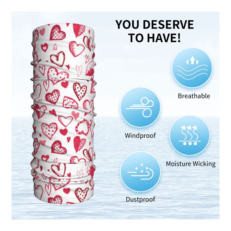 Rosa-rote Herz-Bandana-Halswär – Neck Warmer Tube Bewertung und Preis