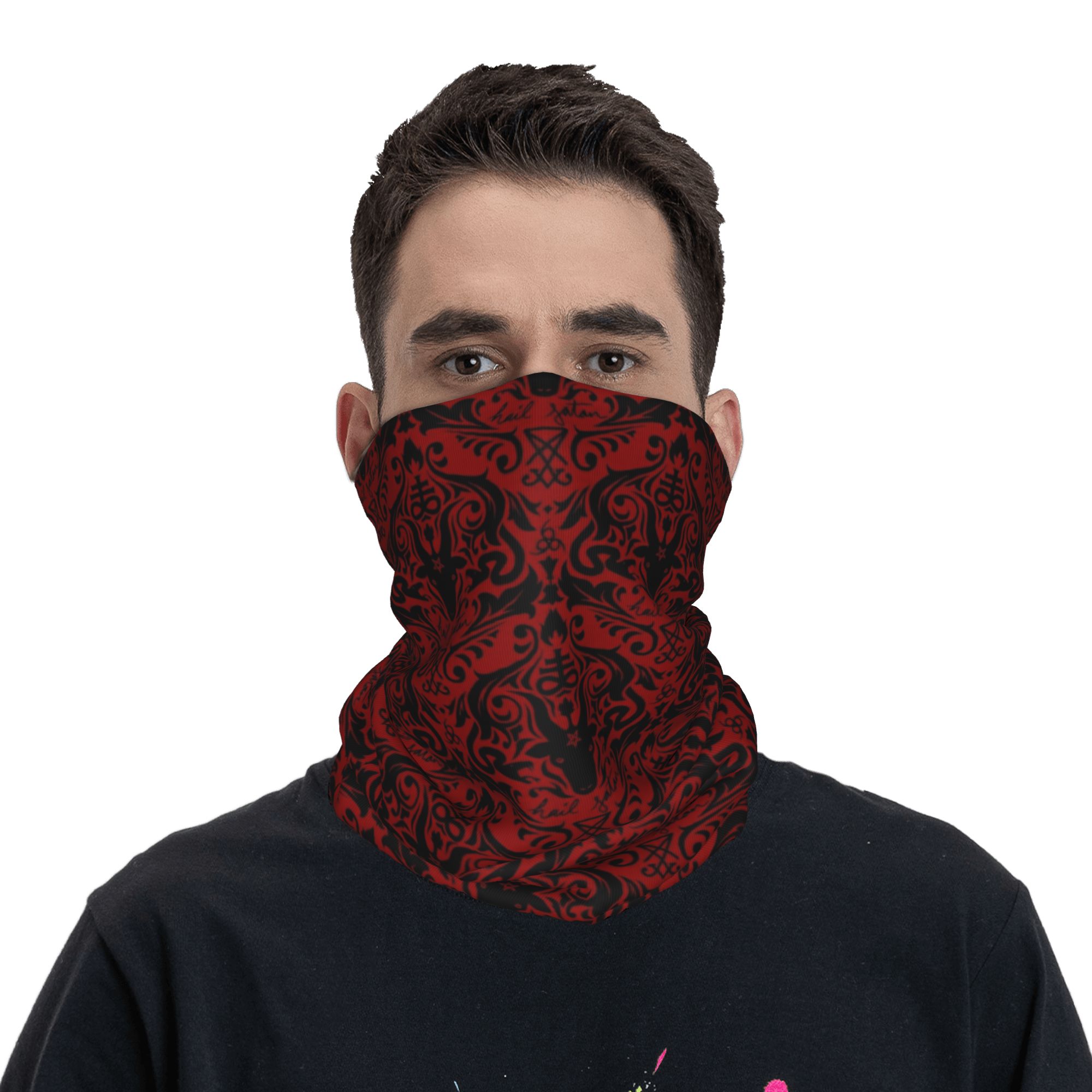Baphomet Damask Hail Satan Bla – Neck Warmer Tube Bewertung und Preis