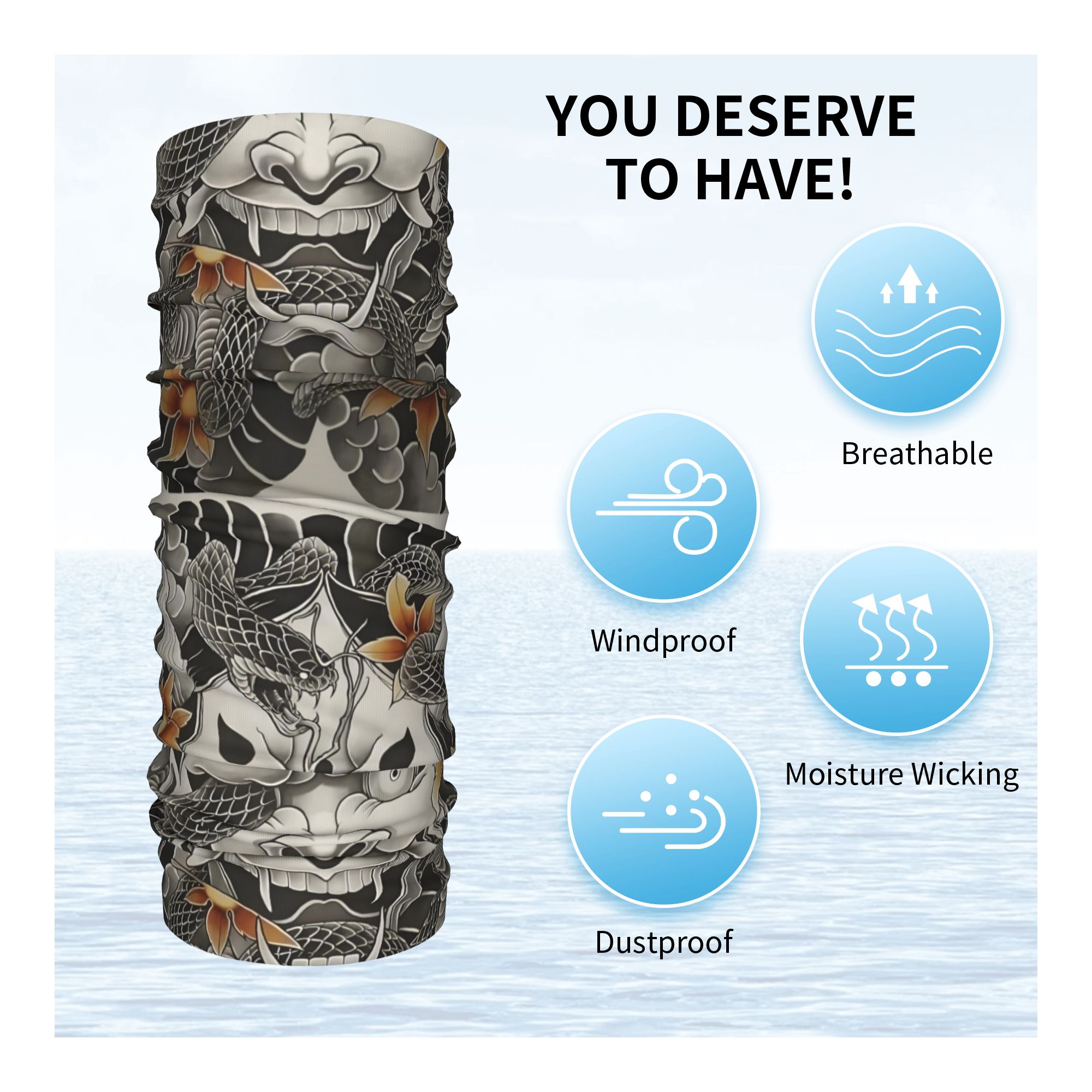 Benutzerdefinierte Samurai Oni – Neck Warmer Tube Bewertung und Preis