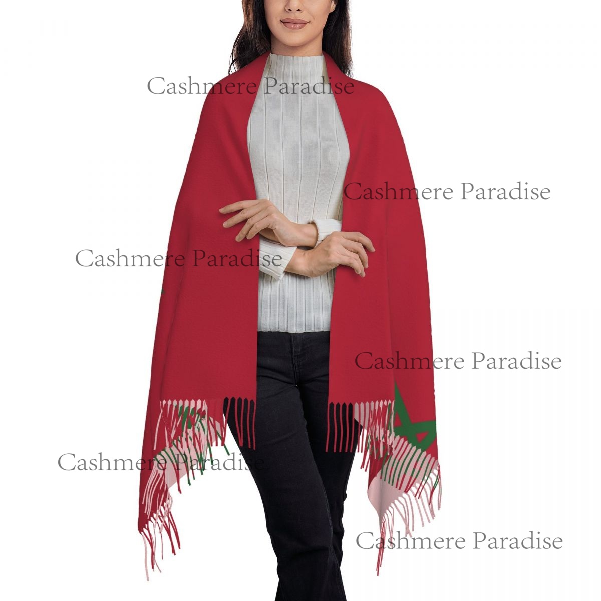 Marokko-Flagge Damen warmer Wi – Infinity Scarf Knit Bewertung und Preis