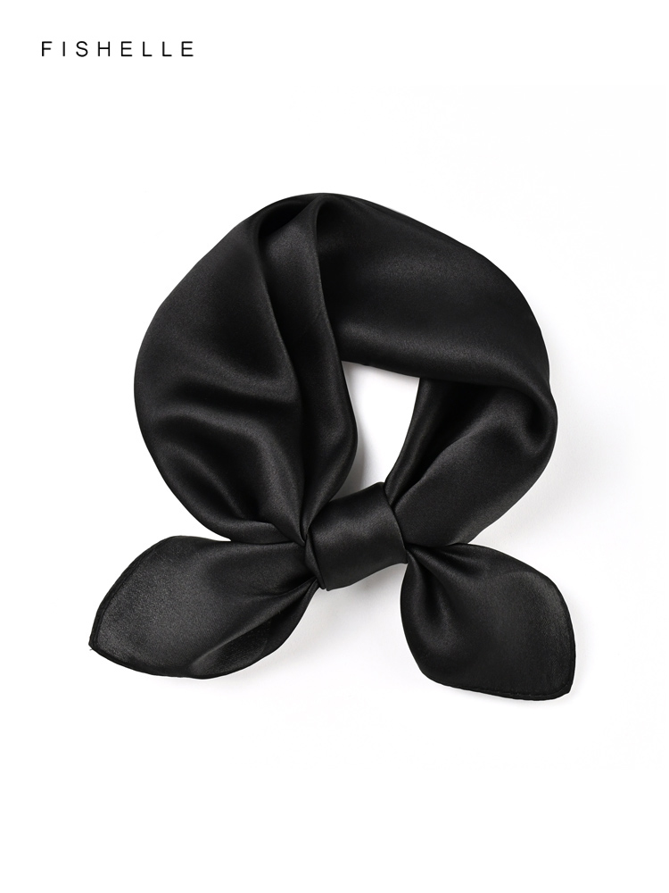 Einfarbig schwarz reiner Seide – Silk Neck Scarf Bewertung und Preis