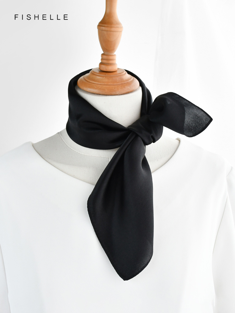 Einfarbig schwarz reiner Seide – Silk Neck Scarf Bewertung und Preis